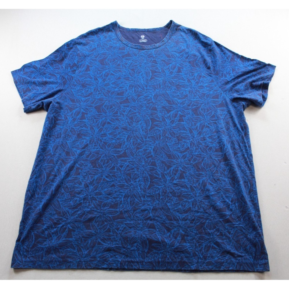 Harbor Bay Men Blue Shirt Short Sleeve Round Neck Casual Size 3XL